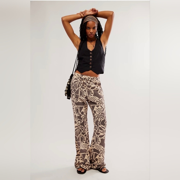 Free People Kinga Csilla Palms Cassie Flare Trousers - Picture 1 of 2